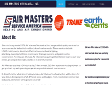 Tablet Screenshot of airmastersmechanical.com